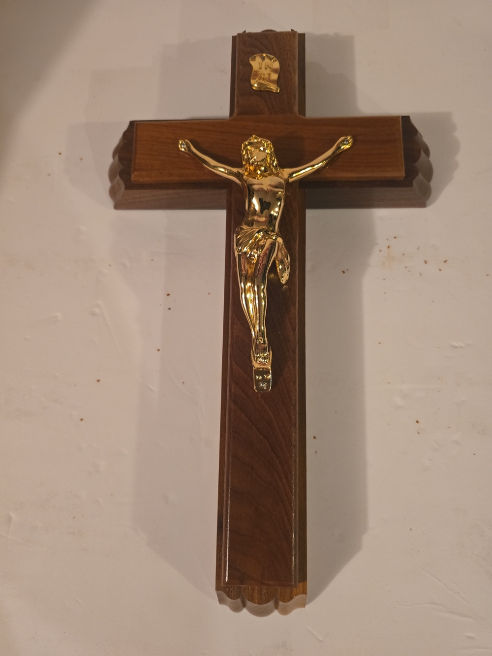 VTG INRI Wood Crucifix Catholic Sick Call Last Rites Hidden Holy Water